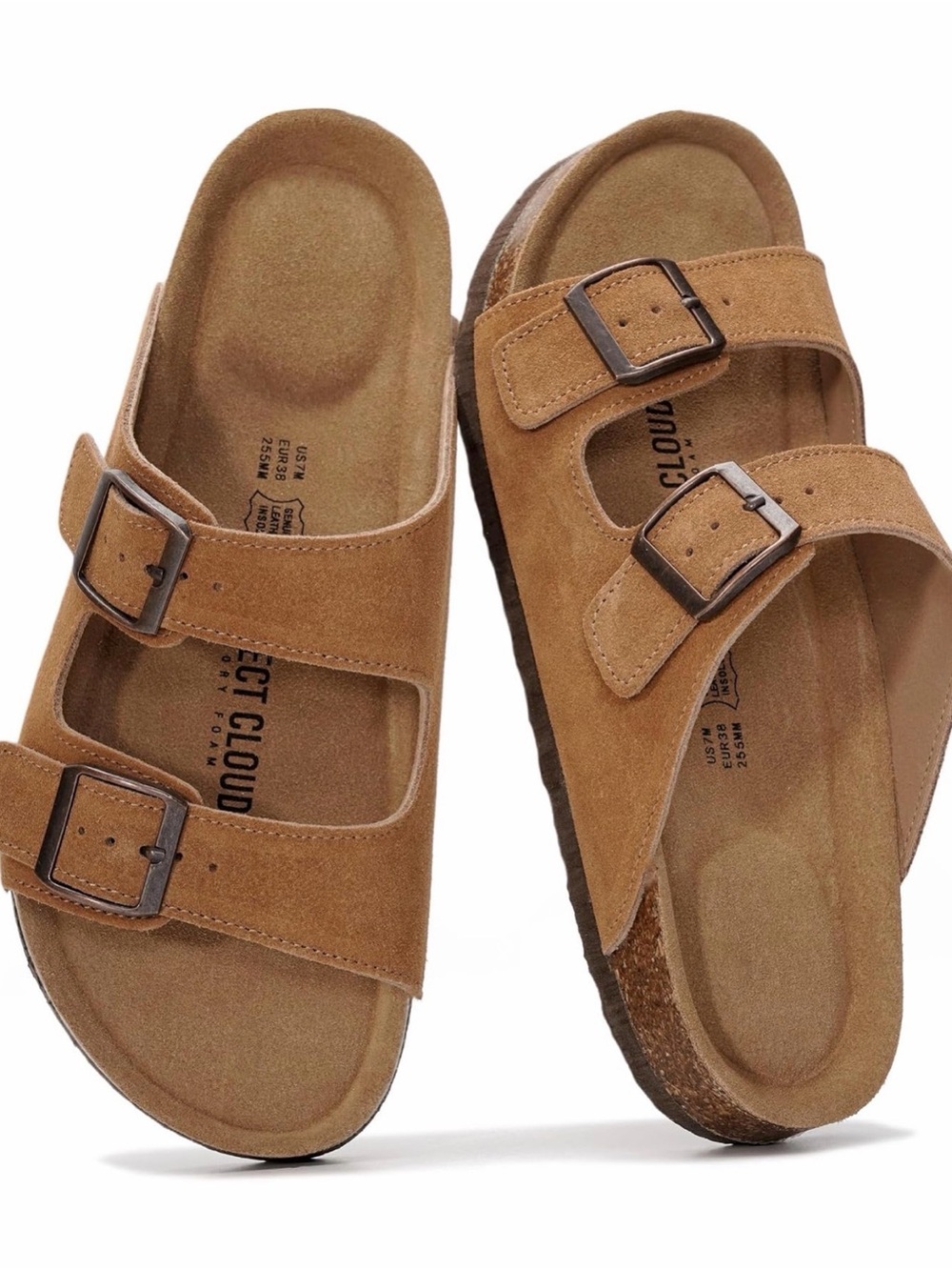 NWT Project Cloud 100% Genuine Leather Flat Sandals For Women
